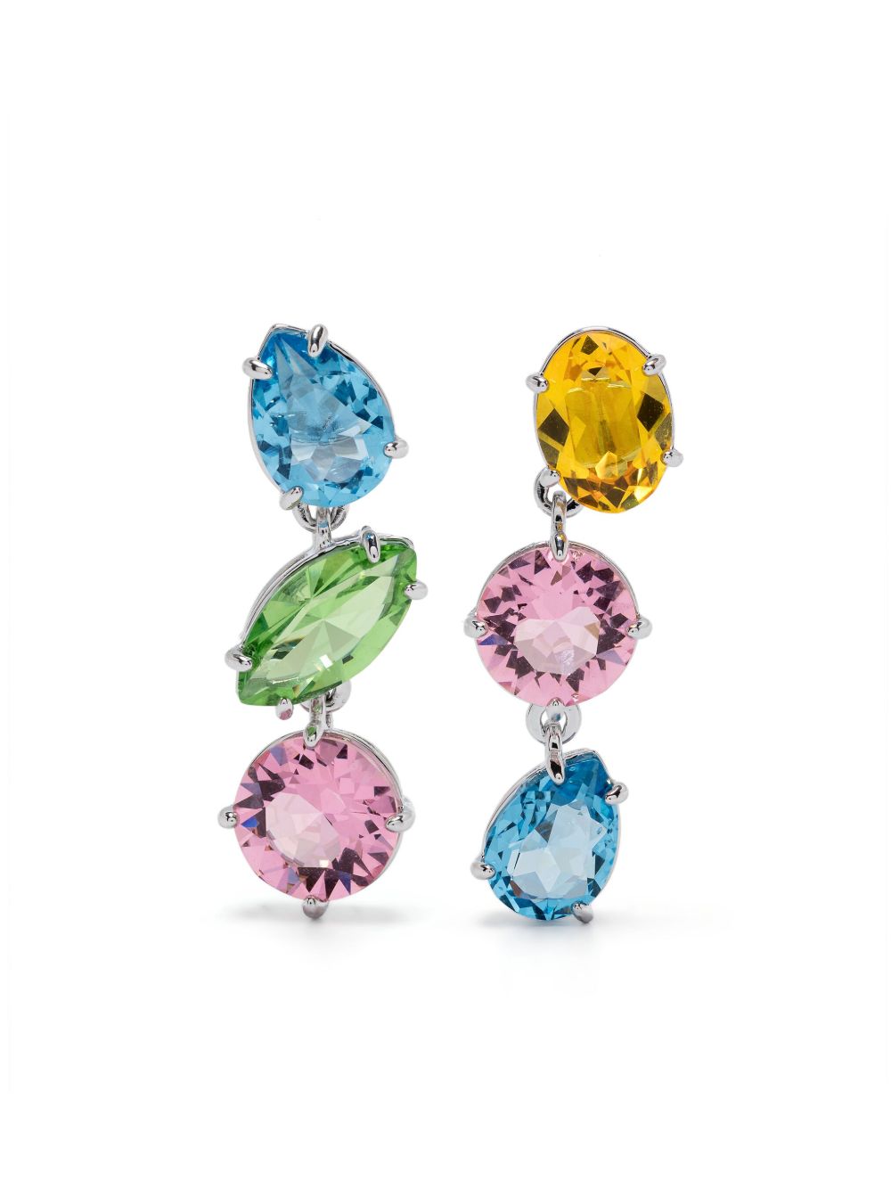 Swarovski Gema 吊饰耳环 - 银色