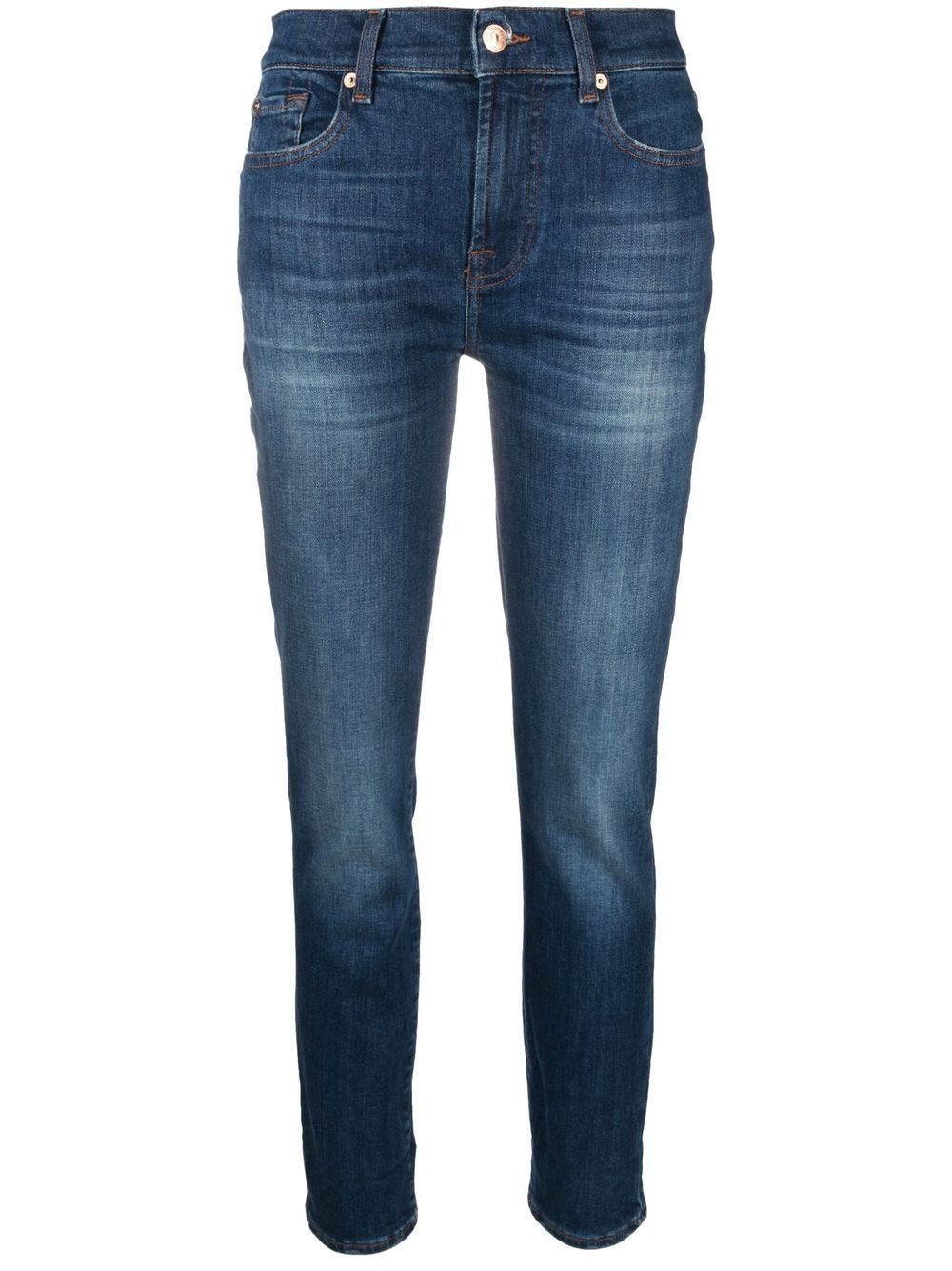 7 For All Mankind 中腰露踝牛仔裤 - 蓝色