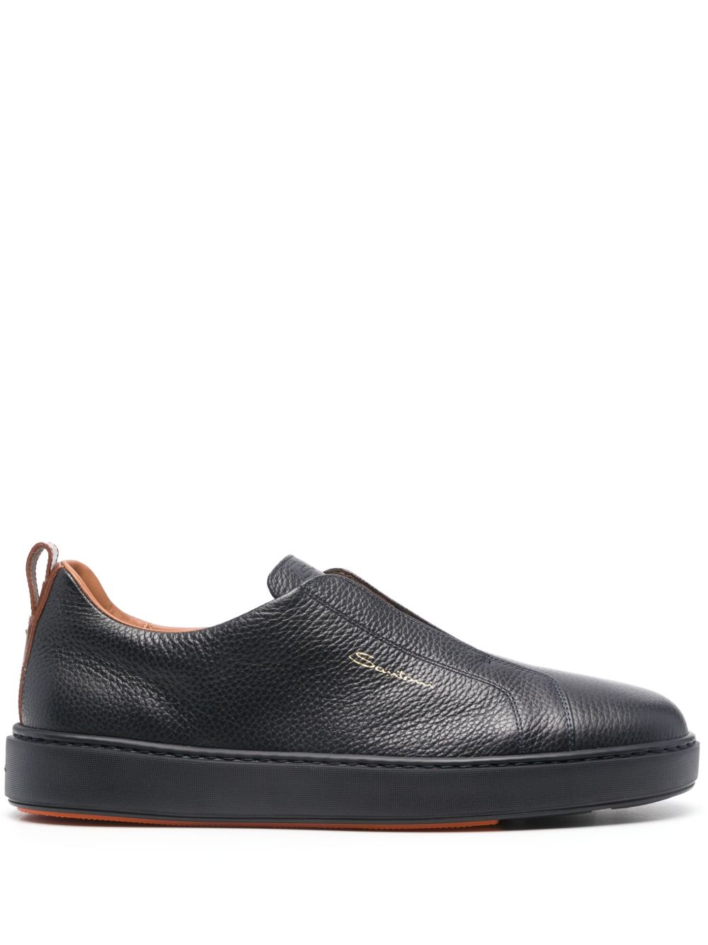 Santoni 套穿式皮质运动鞋 - 蓝色