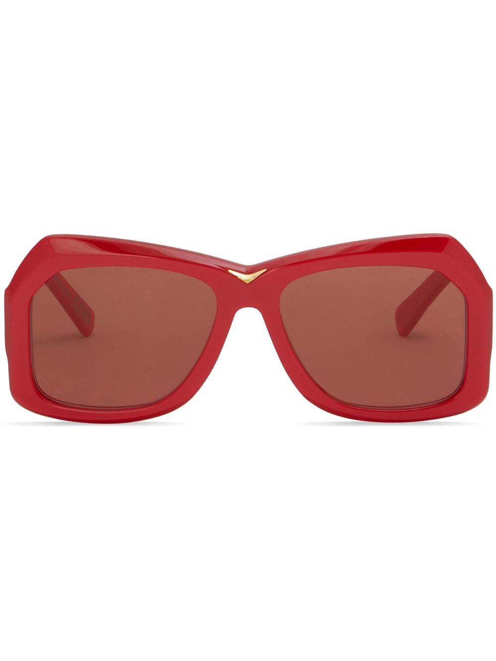 Marni Eyewear Tiznit 几何形镜框太阳眼镜 - 红色