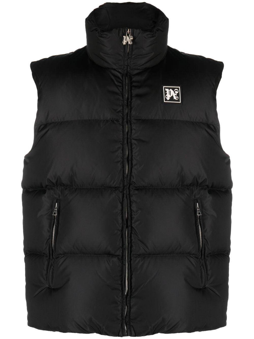 Palm Angels logo 贴花绗缝滑雪夹克 - 黑色