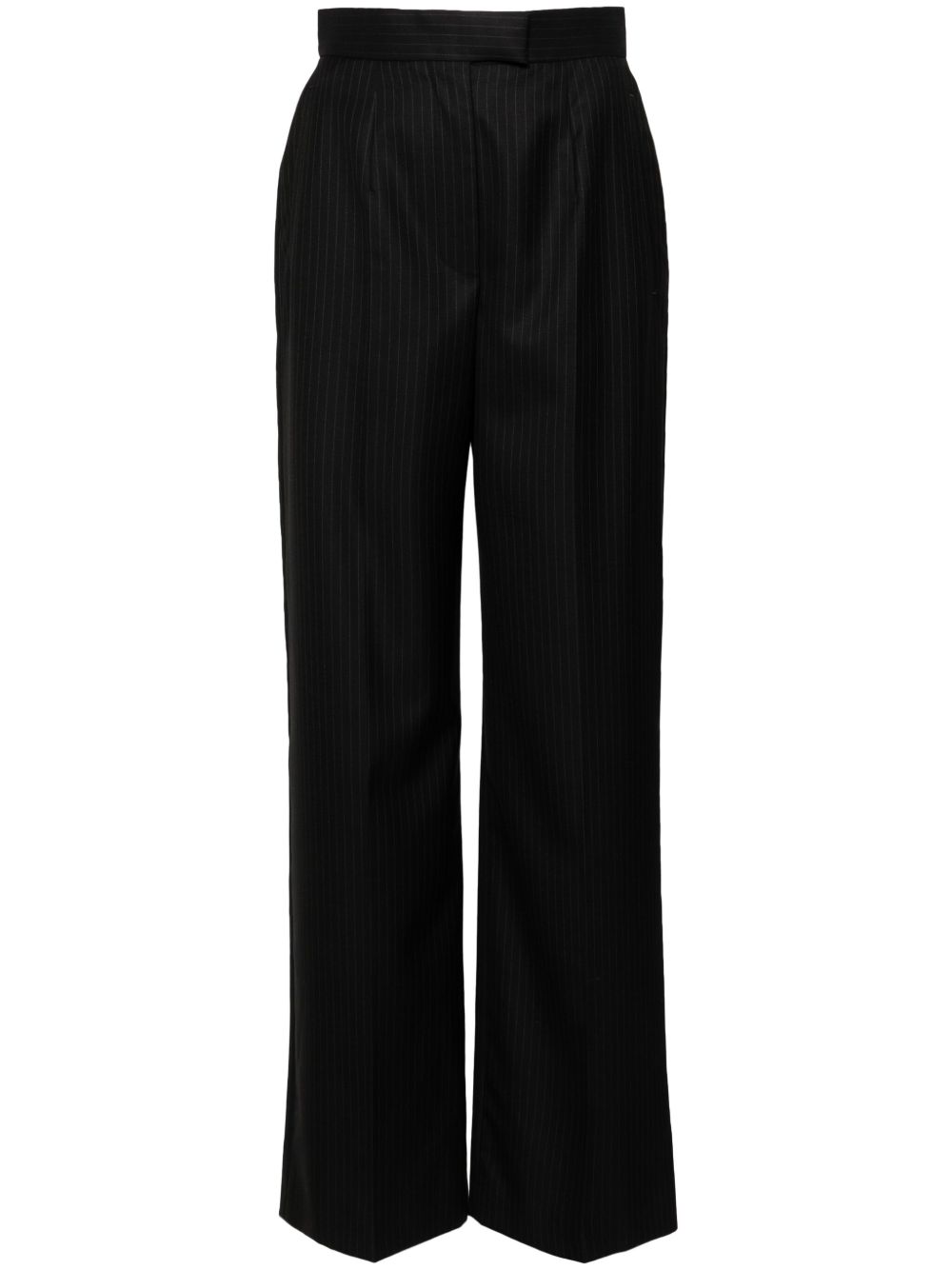 Alexander McQueen 细条纹羊毛西裤 - 蓝色