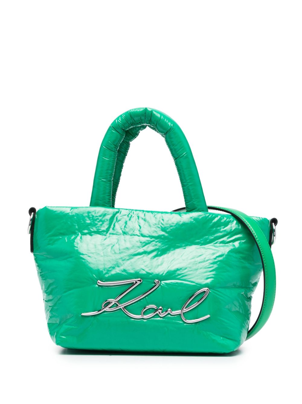 Karl Lagerfeld K/Signature logo标牌手提包 - 绿色