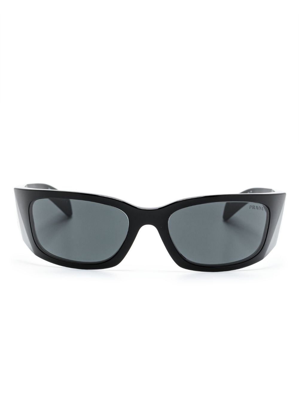 Prada Eyewear A14S 盾形太阳眼镜 - 黑色