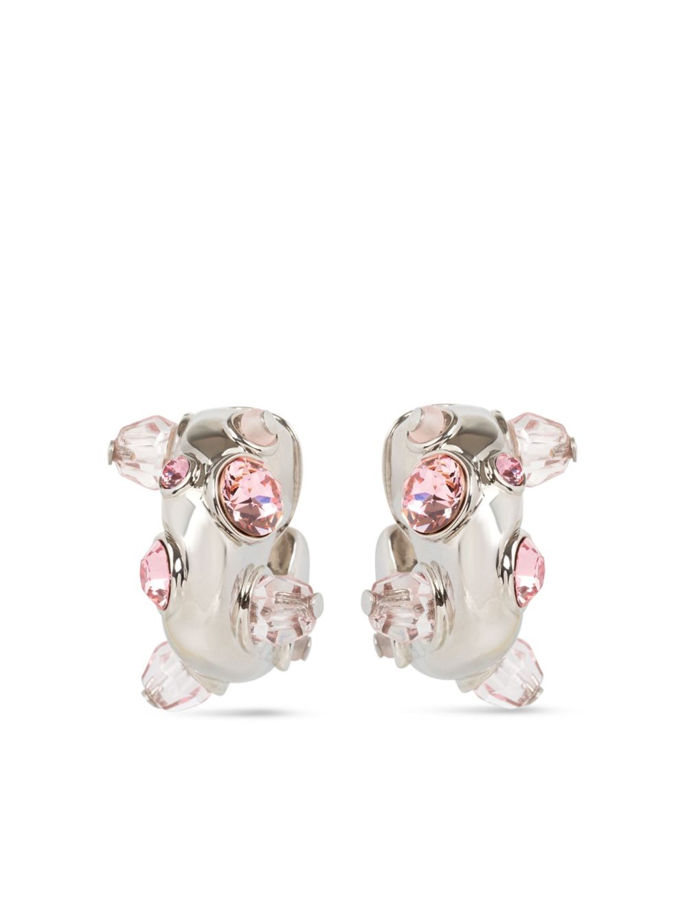 DRIES VAN NOTEN 珠饰圈形耳环 - 银色