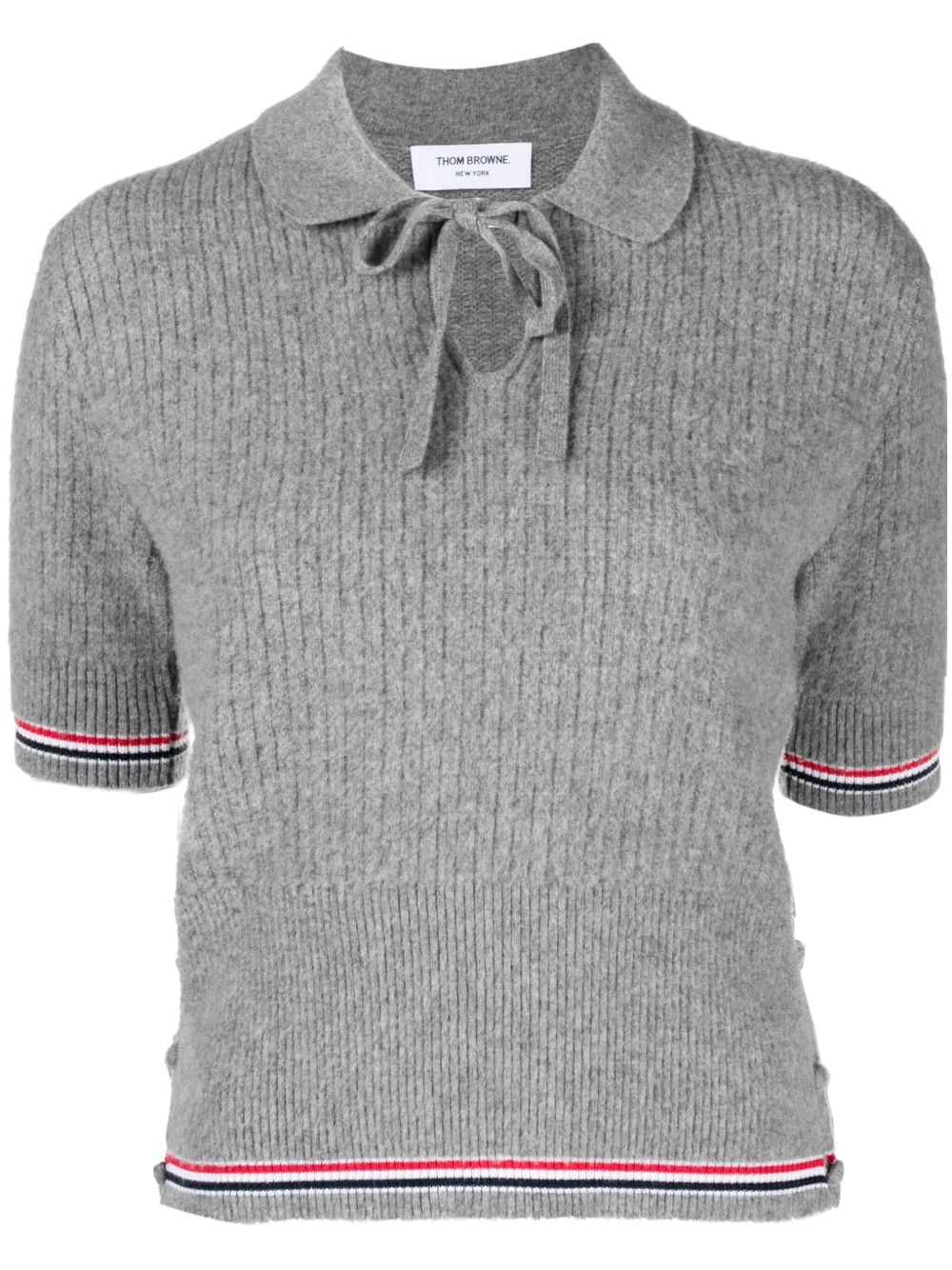 Thom Browne RWB 条纹针织T恤 - 灰色