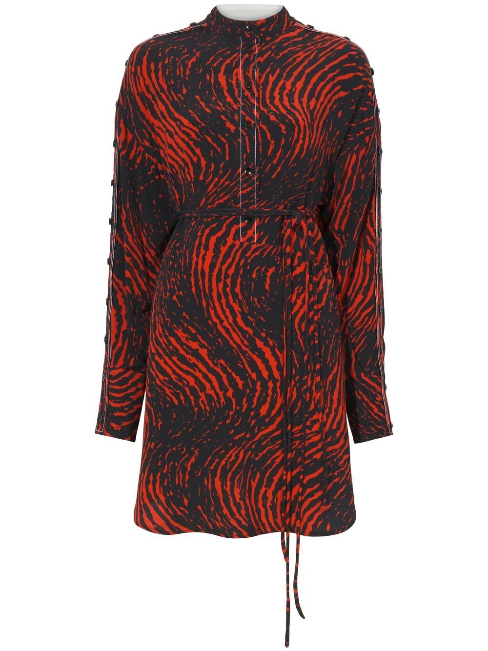 Proenza Schouler 双绉豹纹衬衫裙 - 黑色
