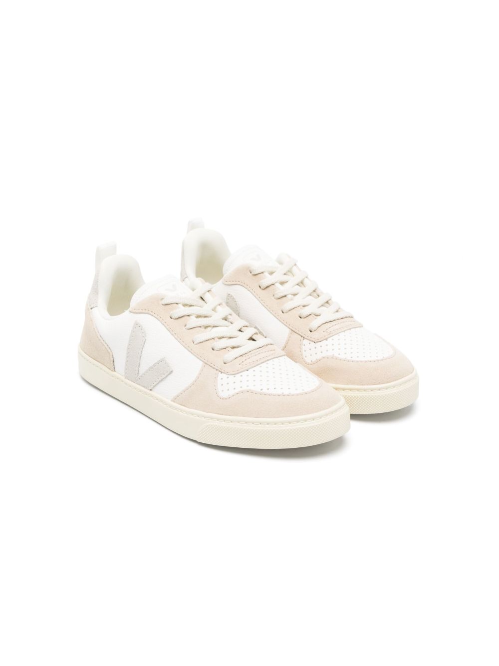 VEJA Kids 标贴皮质低帮运动鞋 - 中性色