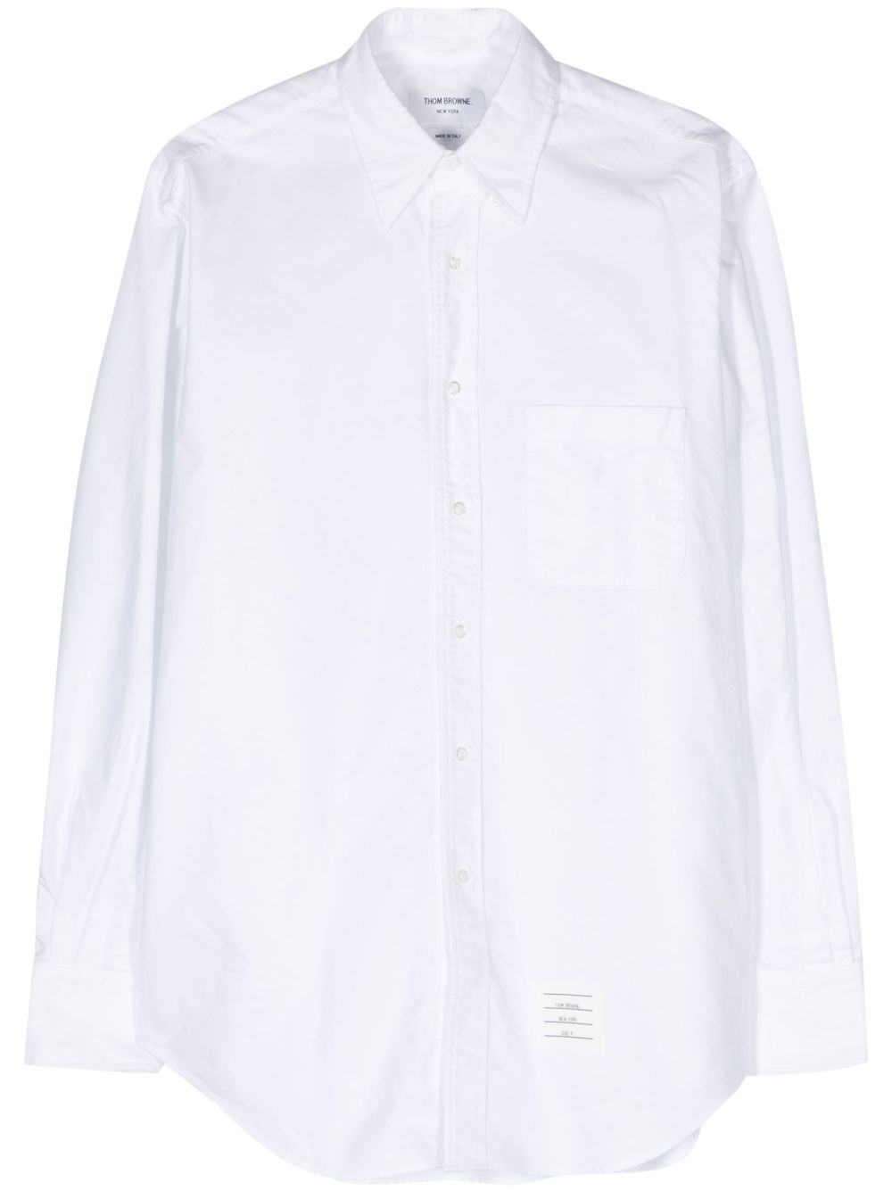 Thom Browne 标贴棉衬衫 - 白色