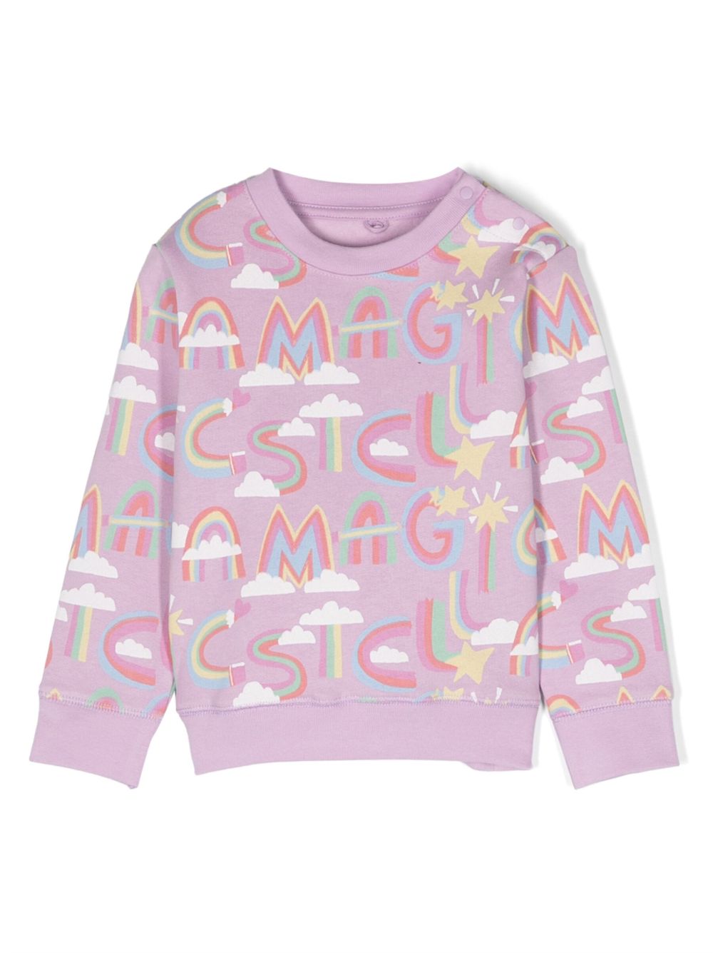 Stella McCartney Kids 独角兽印花棉卫衣 - 紫色