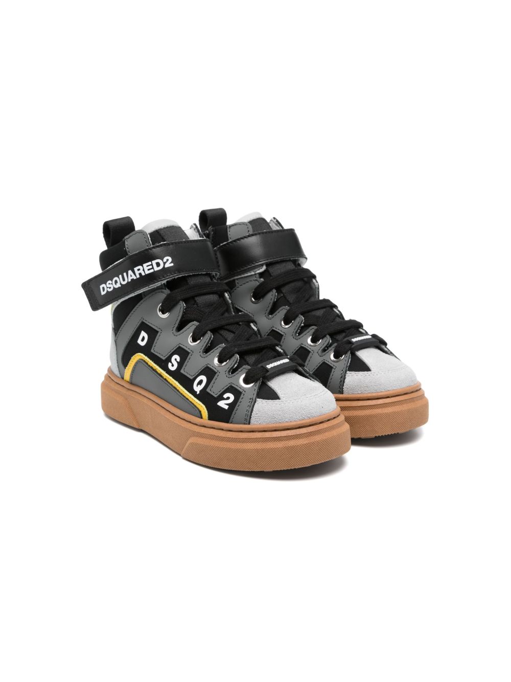 DSQUARED2 KIDS 拼接运动鞋 - 黑色