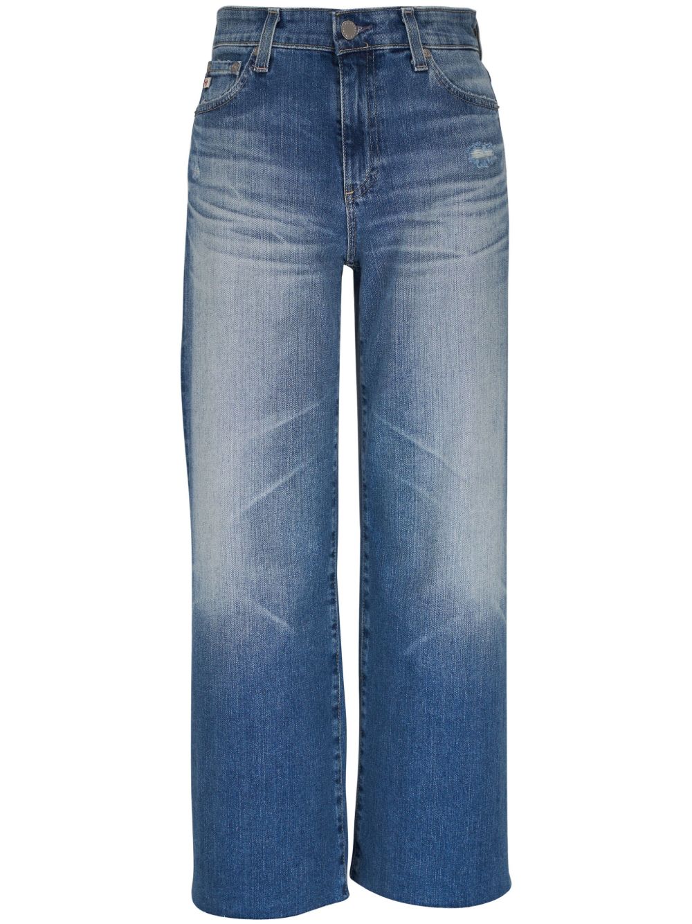 AG Jeans 高腰直筒牛仔裤 - 蓝色