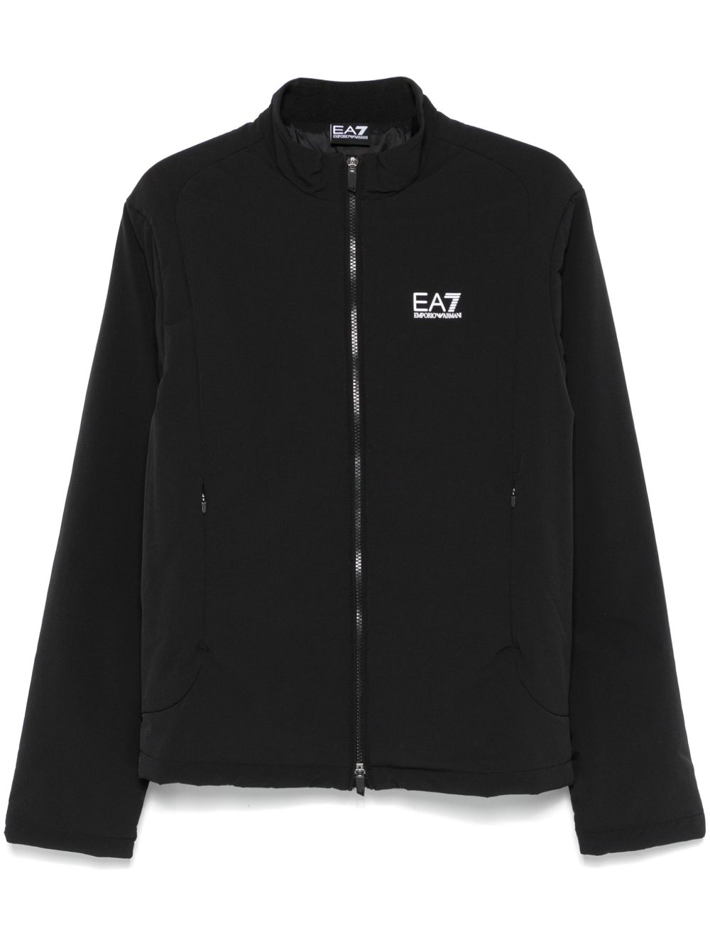 Ea7 Emporio Armani logo印花夹克 - 黑色