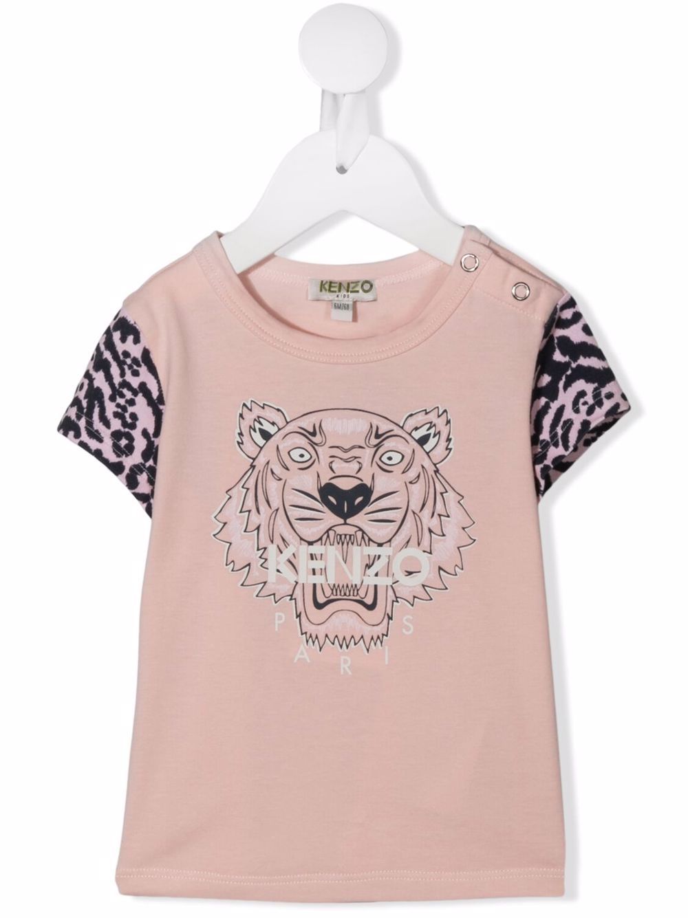 Kenzo Kids Tiger Head T恤 - 粉色