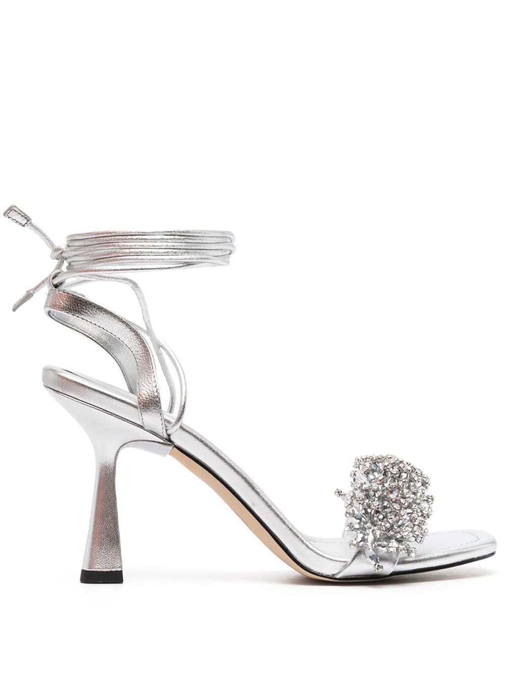 Michael Michael Kors Lucia 高跟晶饰凉鞋 - 银色