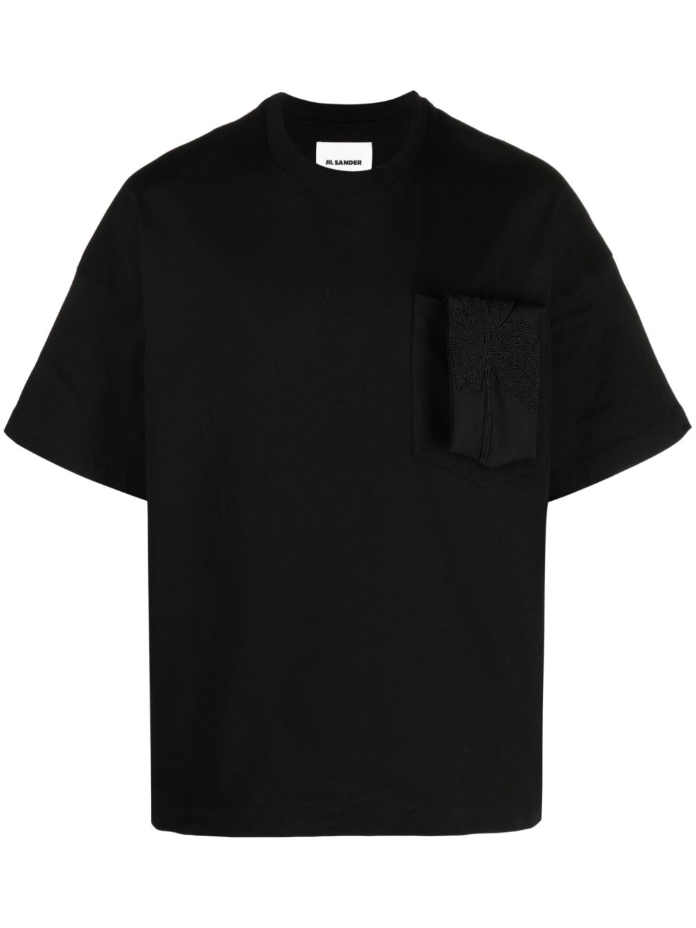 Jil Sander 贴袋棉T恤 - 黑色