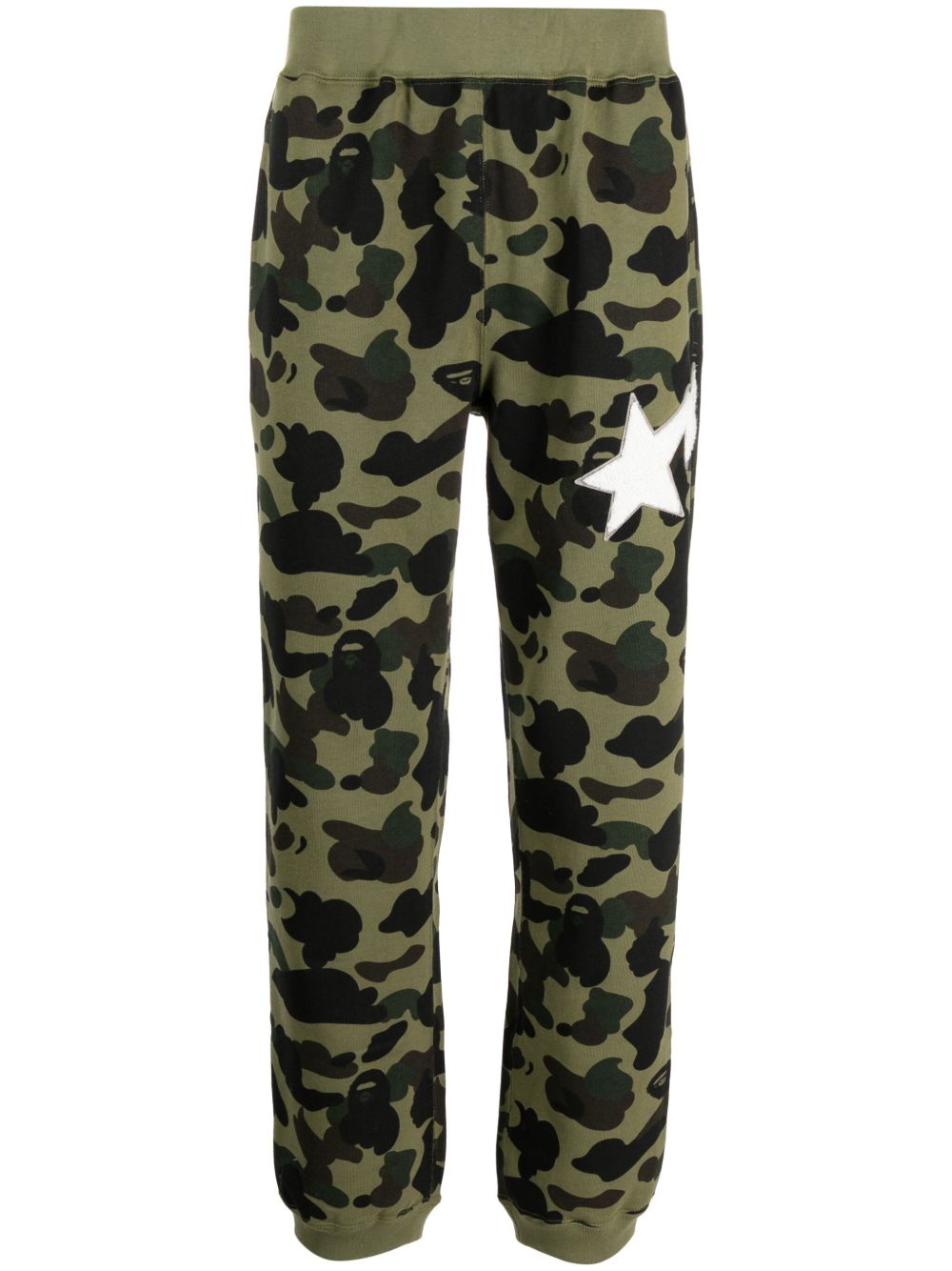 A BATHING APE® 迷彩印花棉运动裤 - 绿色