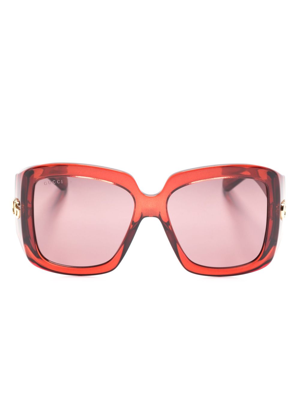 Gucci Eyewear 方框太阳眼镜 - 红色