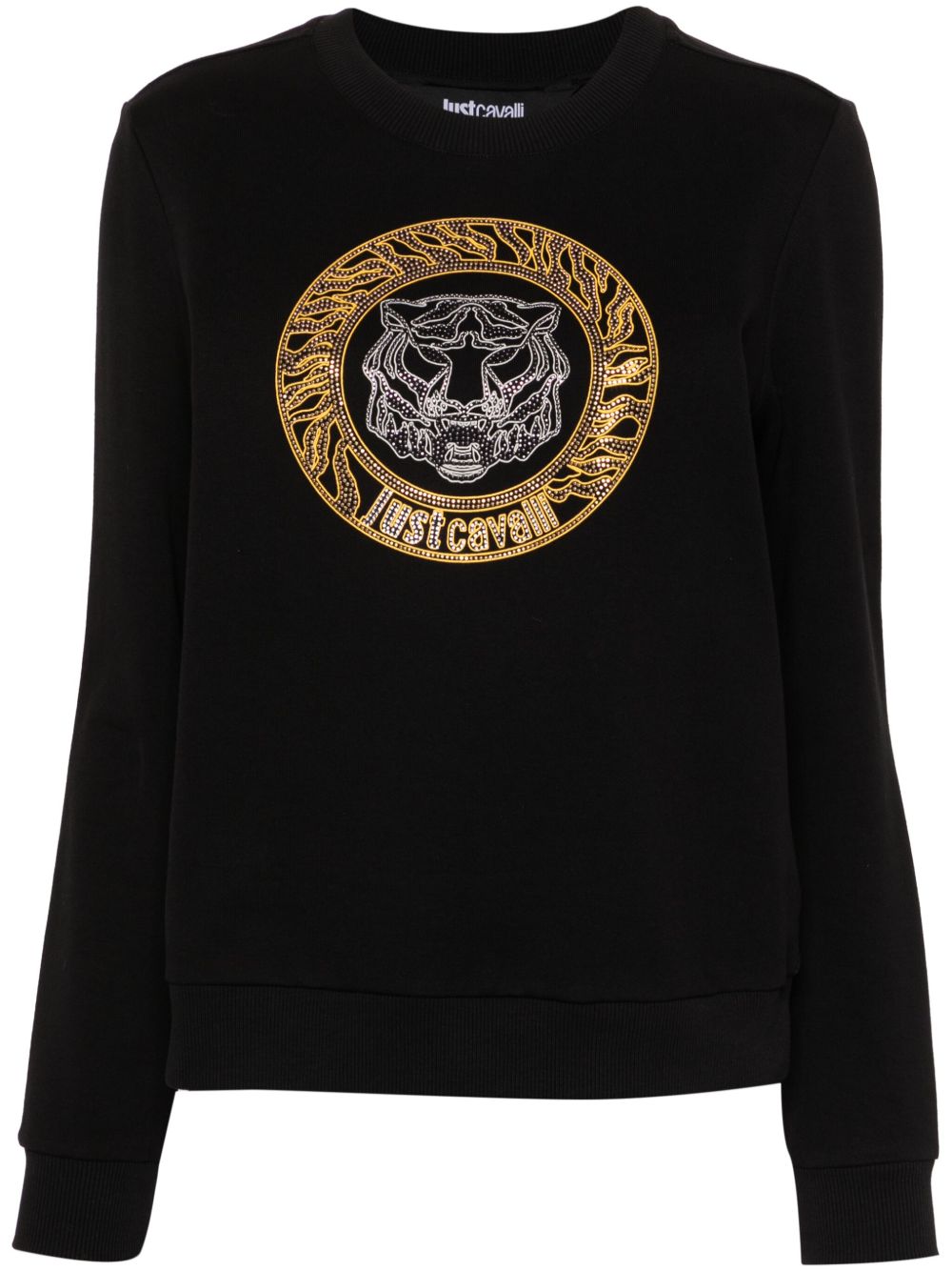 Just Cavalli Tiger Head 棉卫衣 - 黑色
