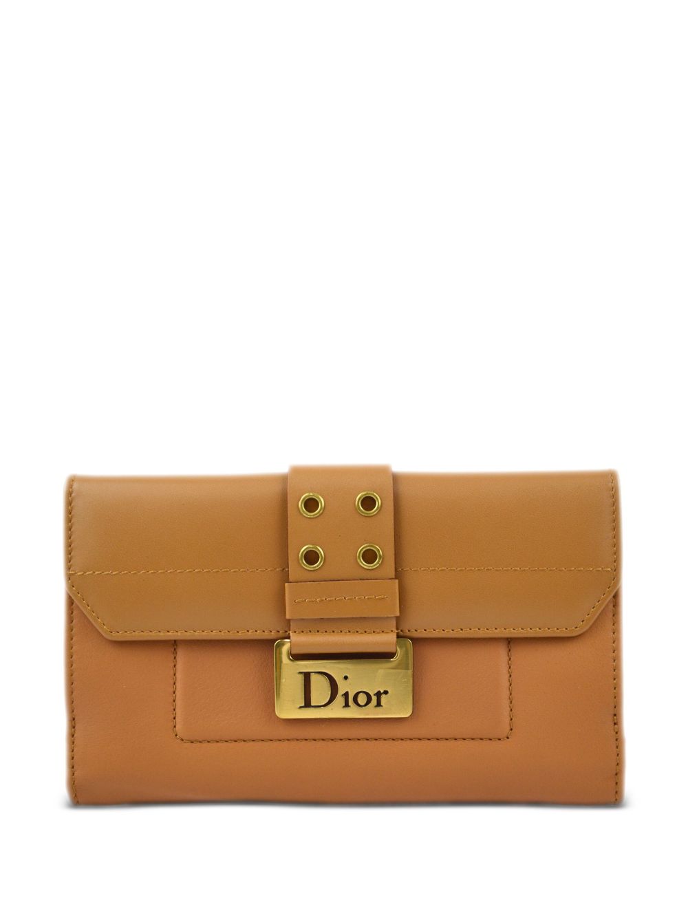Christian Dior Pre-Owned Street Chic 皮质钱包（2002年典藏款） - 褐色