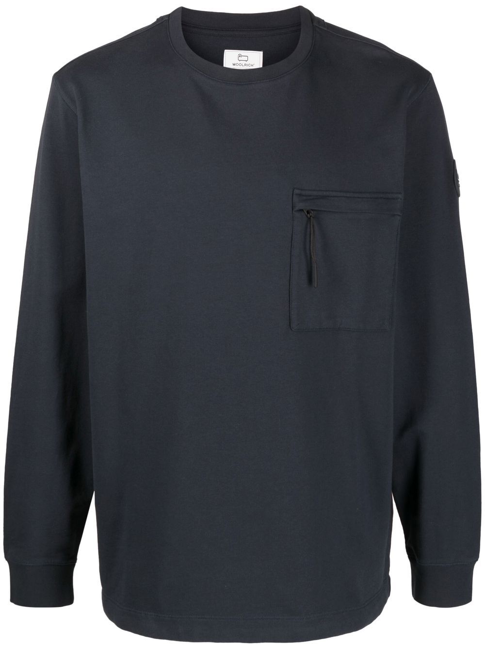 Woolrich 拉链口袋圆领卫衣 - 蓝色