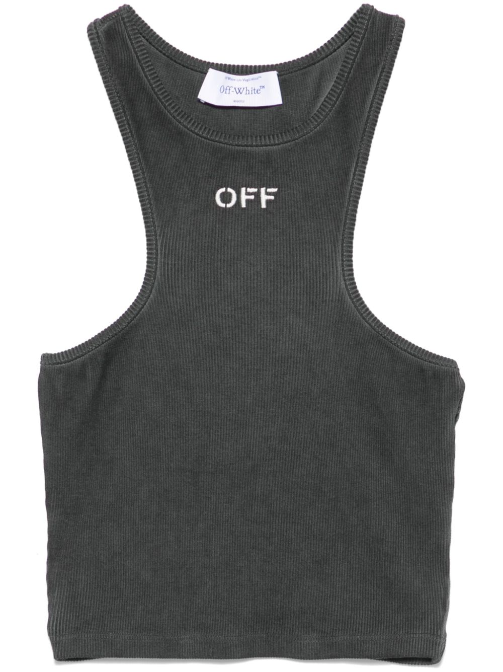 Off-White logo刺绣划艇上衣 - 灰色
