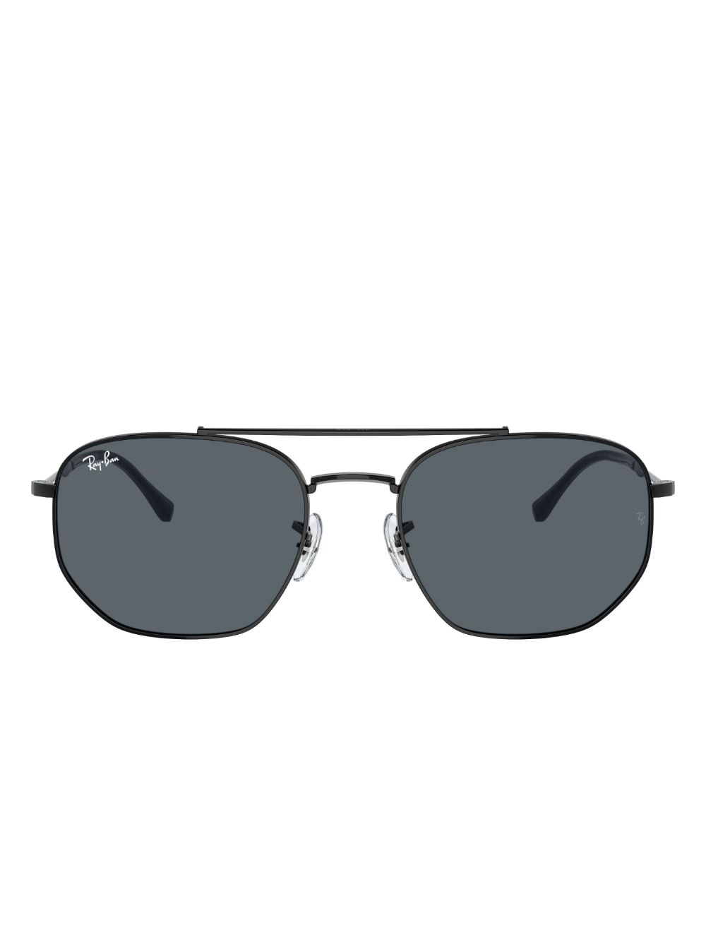 Ray-Ban logo雕刻方框太阳眼镜 - 黑色