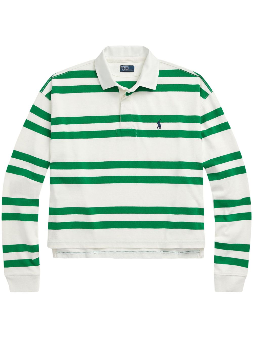 Polo Ralph Lauren 条纹棉polo领上衣 - 白色