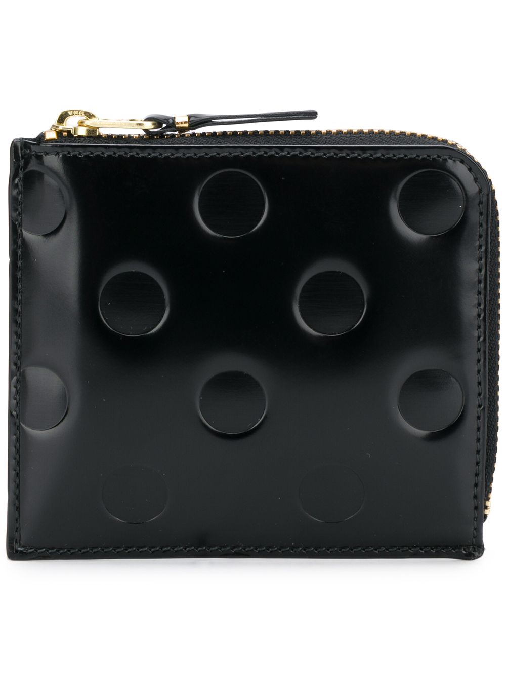 Comme Des Garçons Wallet 波点压花小牛皮钱包 - 黑色