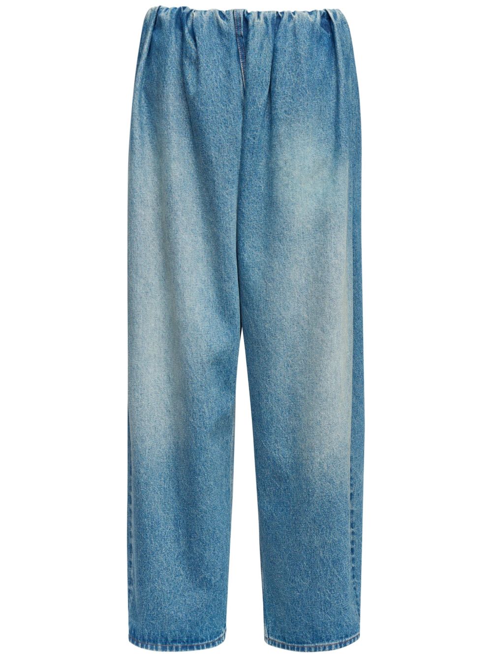 MM6 Maison Margiela 褶饰牛仔裤 - 蓝色