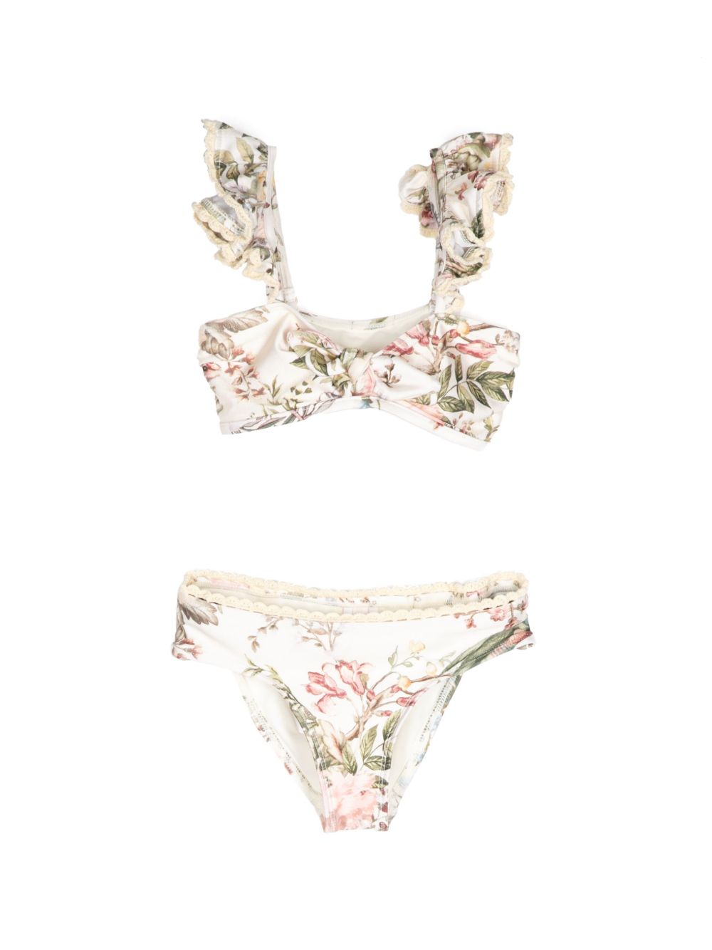 ZIMMERMANN Kids Waverly 花卉印花比基尼套装 - 中性色