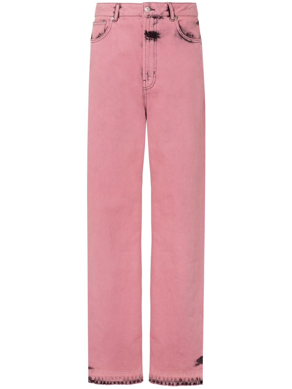 MOSCHINO JEANS 高腰锥形牛仔裤 - 粉色