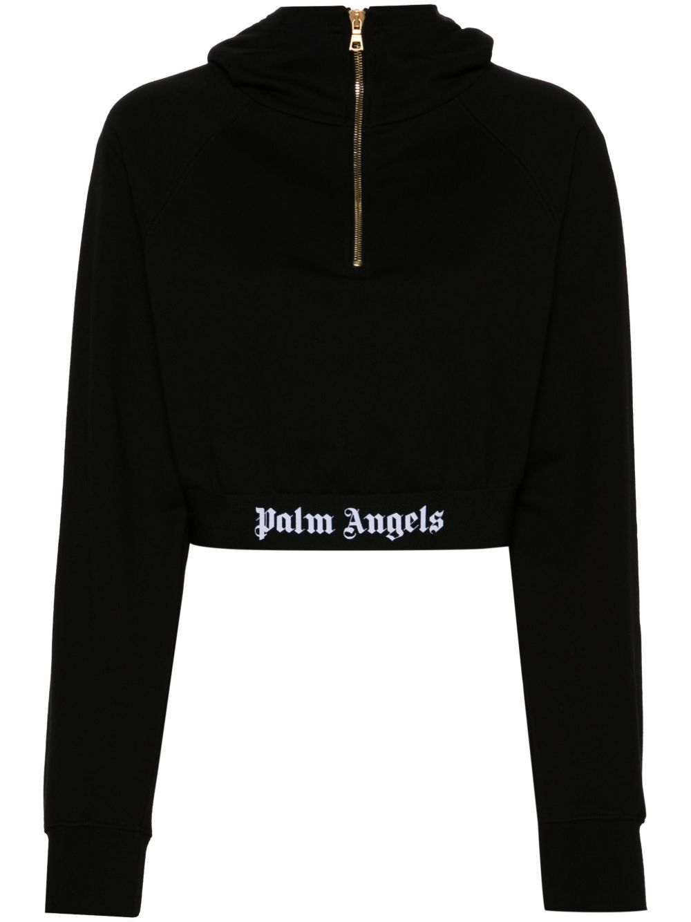 Palm Angels logo底围连帽衫 - 黑色