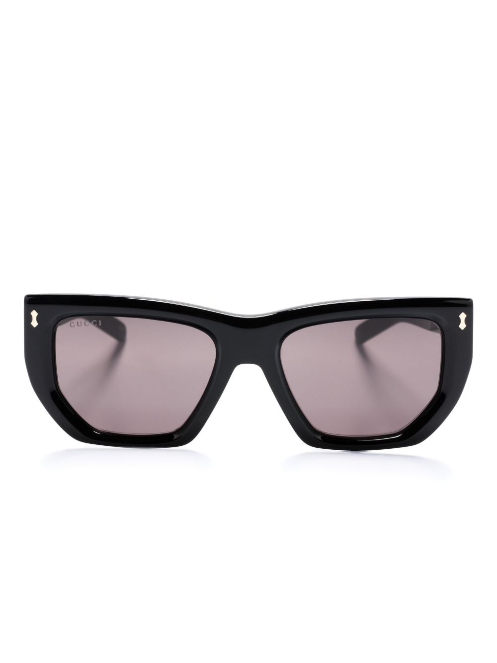 Gucci Eyewear 几何形镜框太阳眼镜 - 黑色