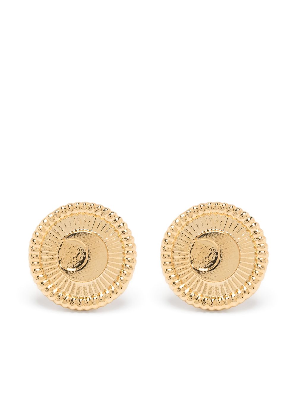 Marine Serre logo雕刻耳环 - 金色