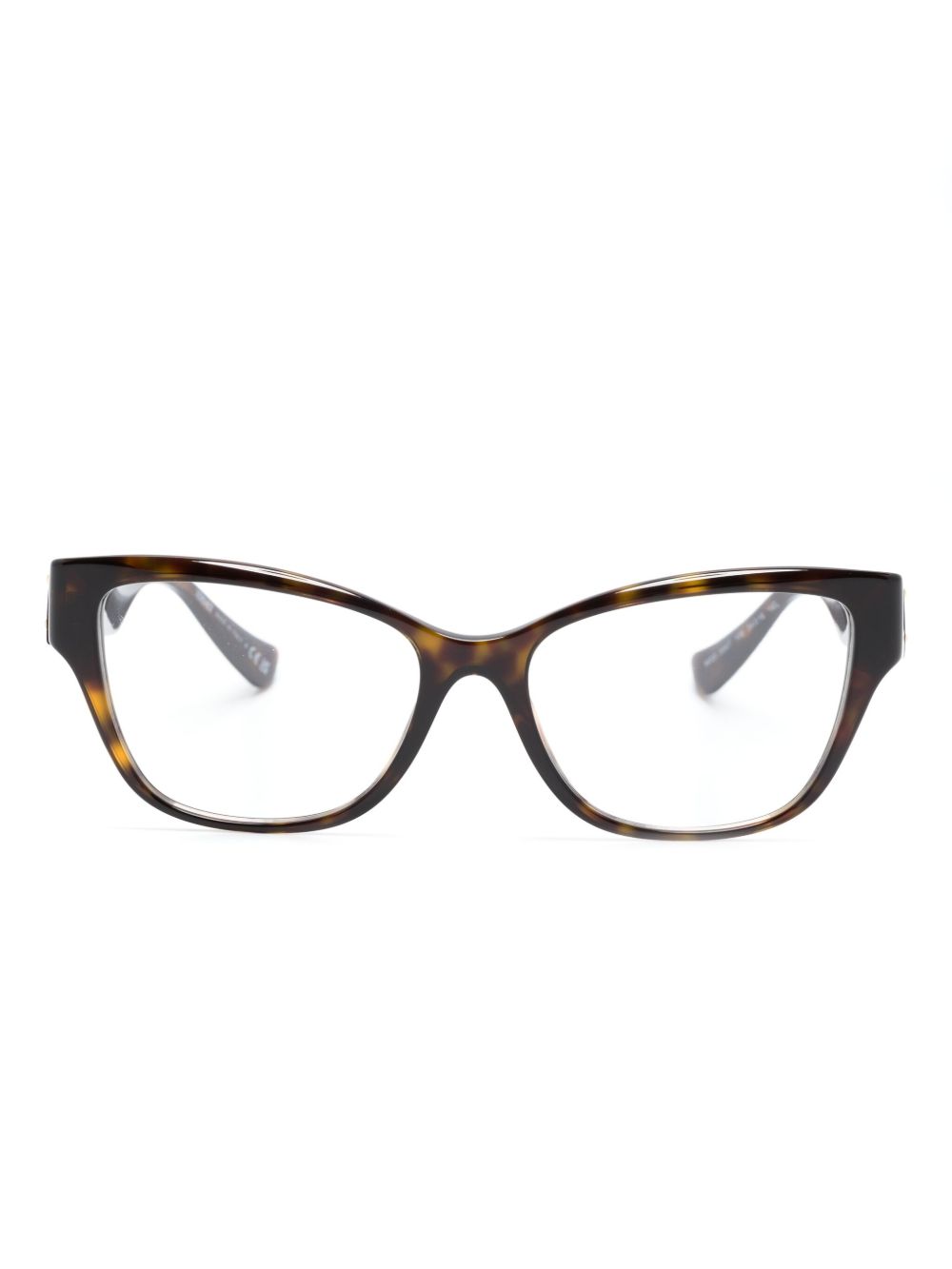 Versace Eyewear logo标牌猫眼框眼镜 - 褐色