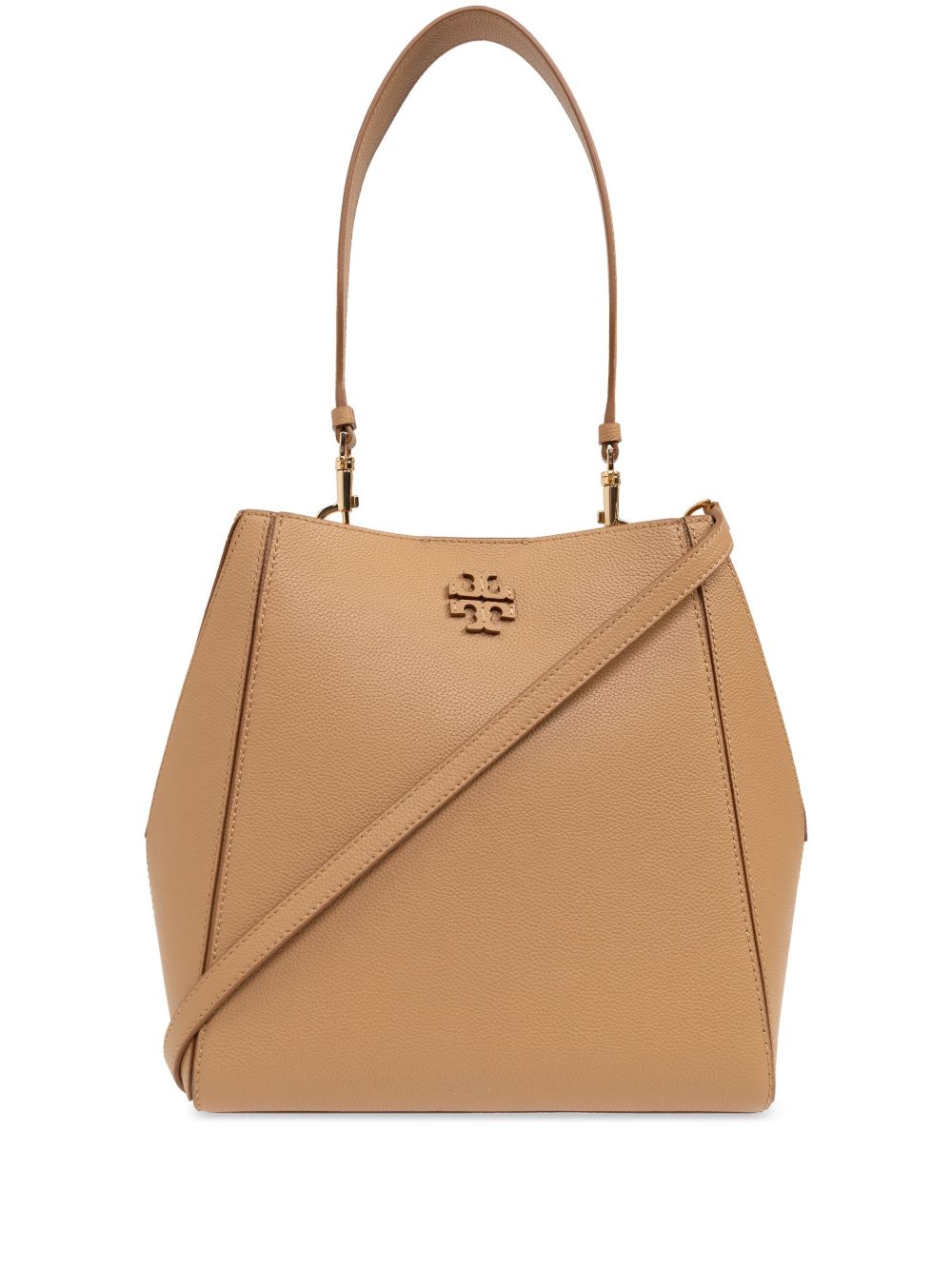 Tory Burch McGraw 皮质水桶包 - 褐色