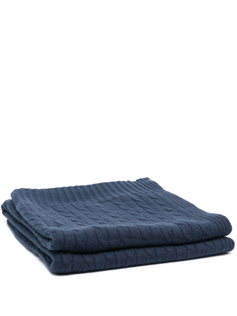 Ralph Lauren Home cable-knit cashmere blanket - 蓝色