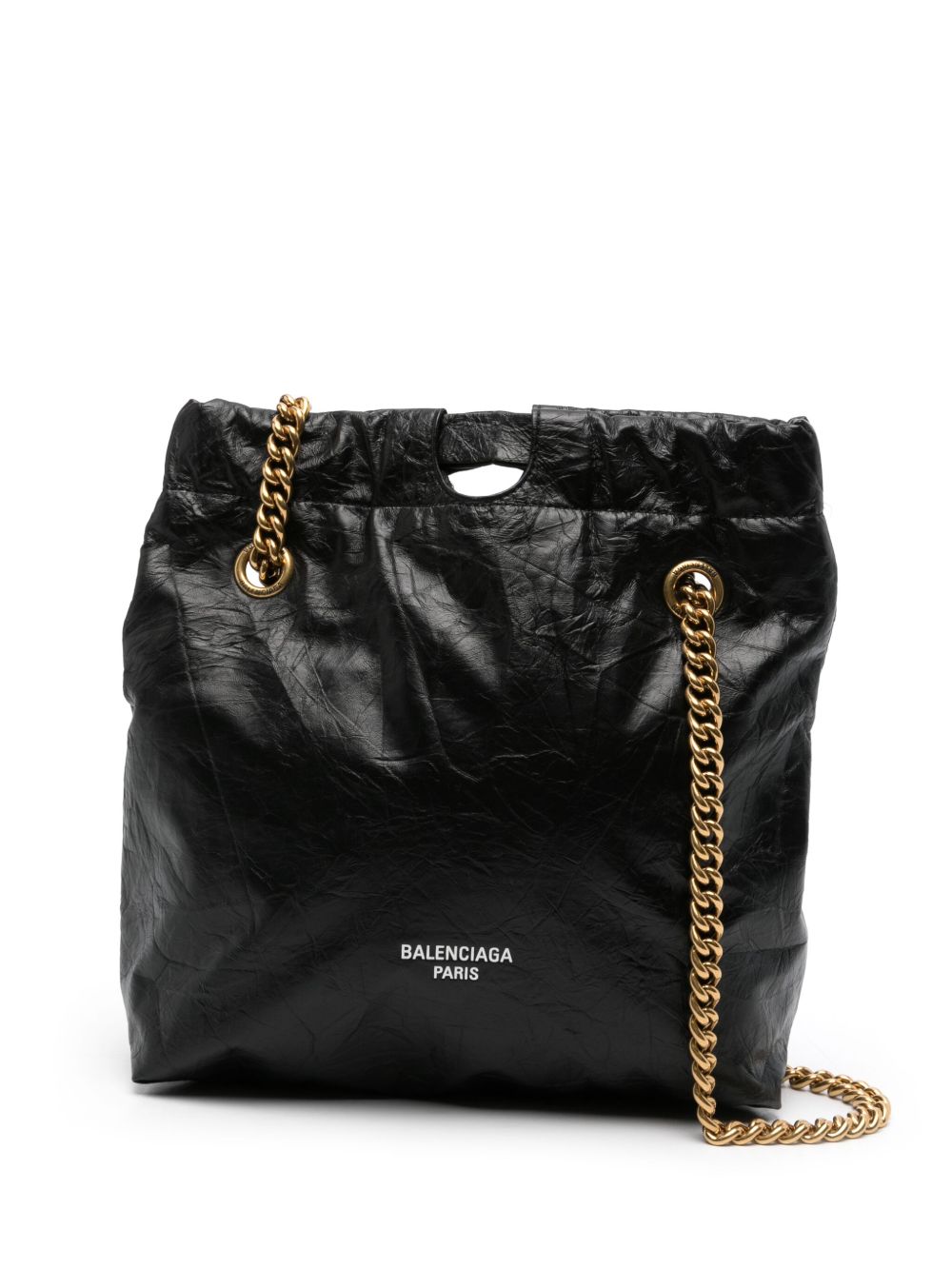 Balenciaga Crush 皮质小号手提包 - 黑色