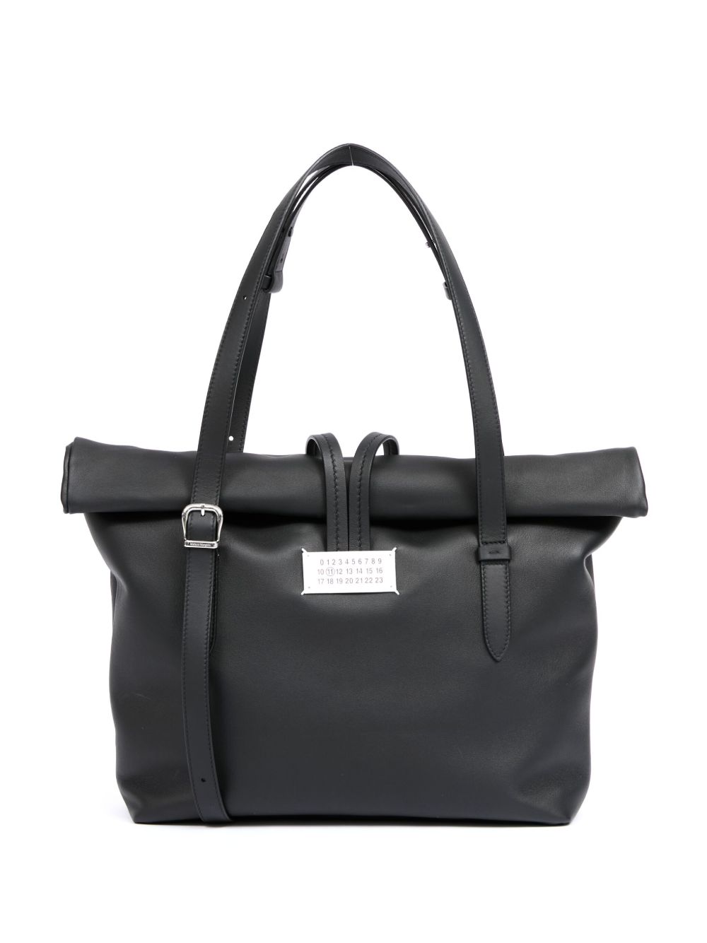 Maison Margiela Paper中号皮质单肩包 - 黑色