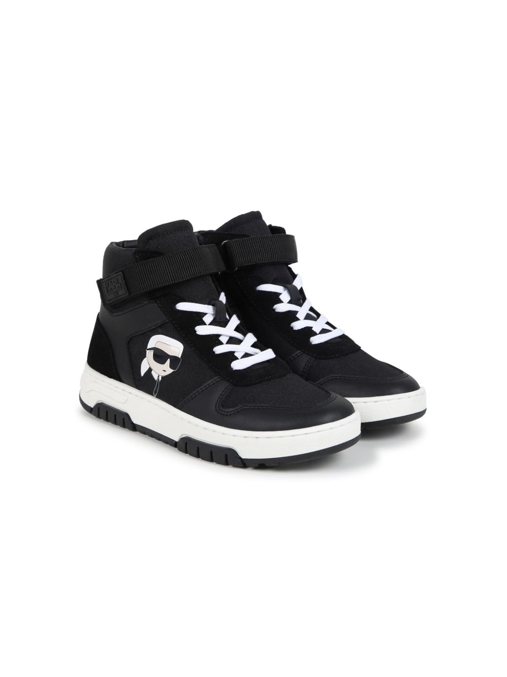 Karl Lagerfeld Kids Ikonik Karl 系带运动鞋 - 黑色