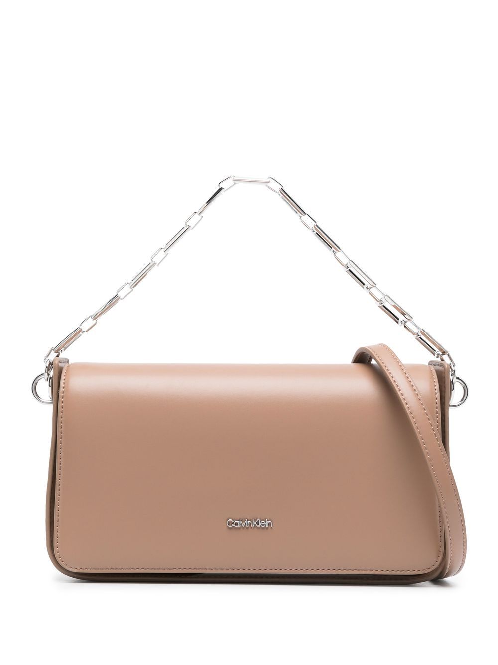 Calvin Klein logo细节斜挎包 - 褐色