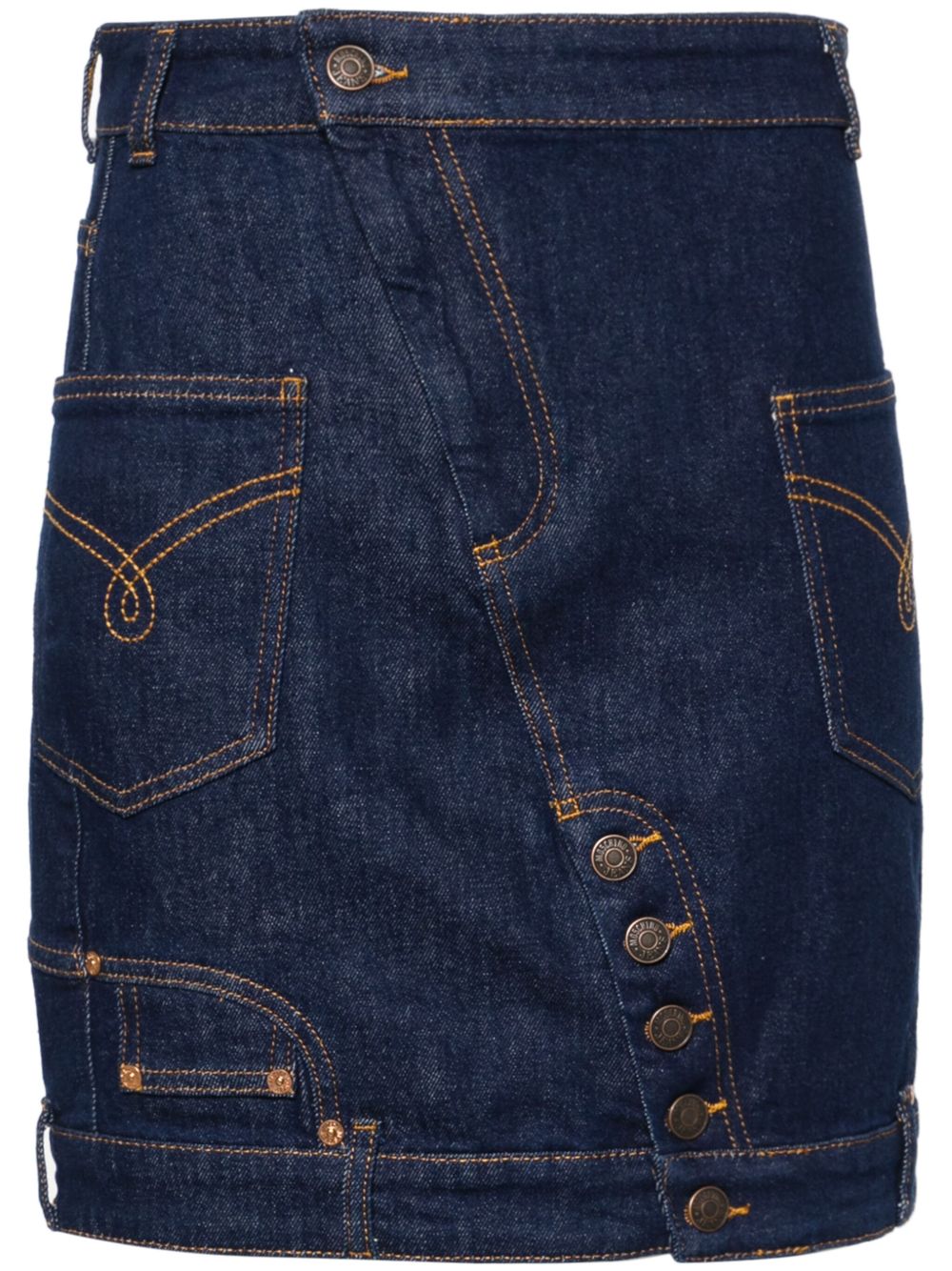 MOSCHINO JEANS 倒置设计牛仔衬衫 - 蓝色