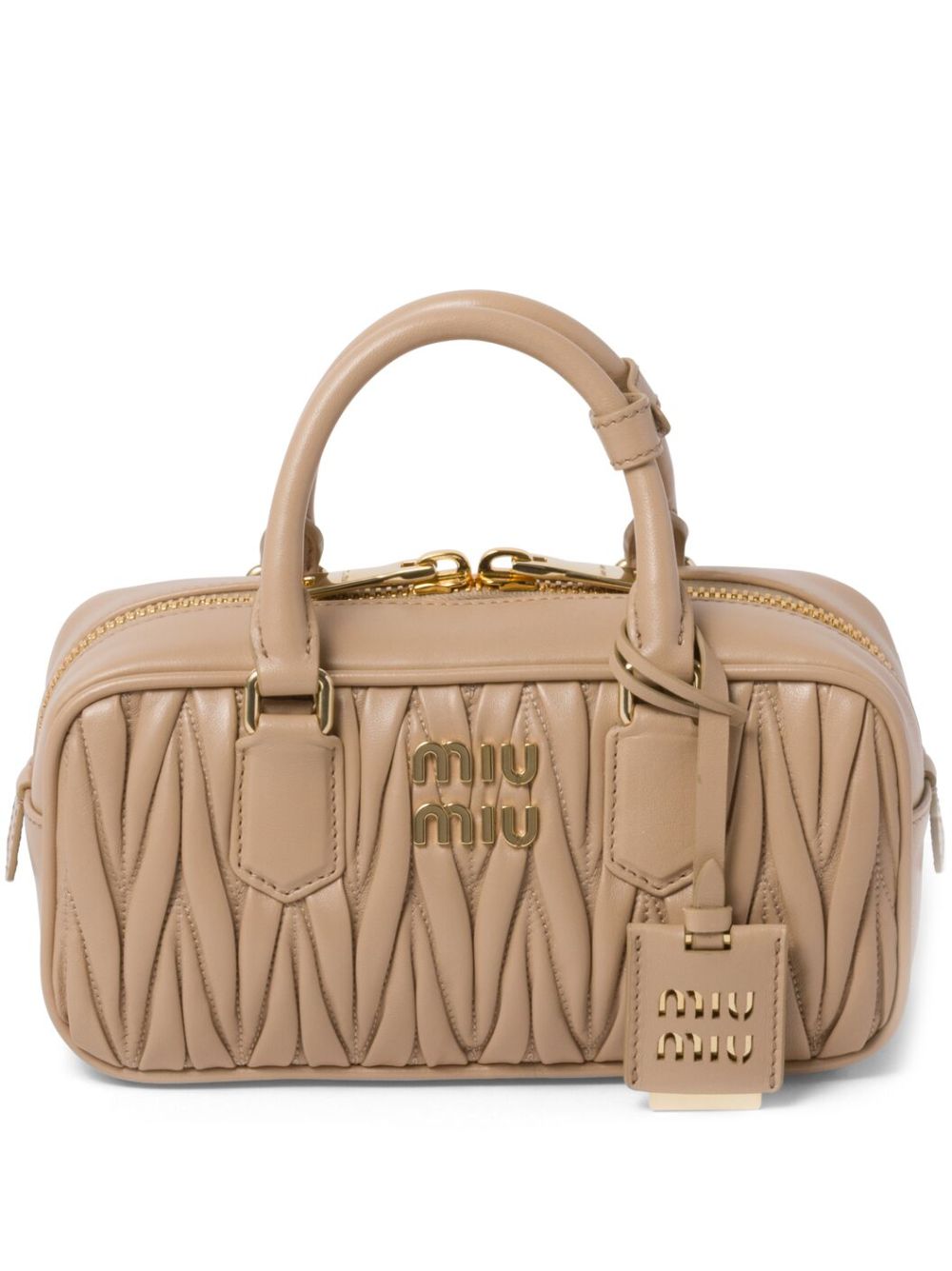Miu Miu Arcadie 马特拉塞凸纹纳帕皮手提包 - 中性色