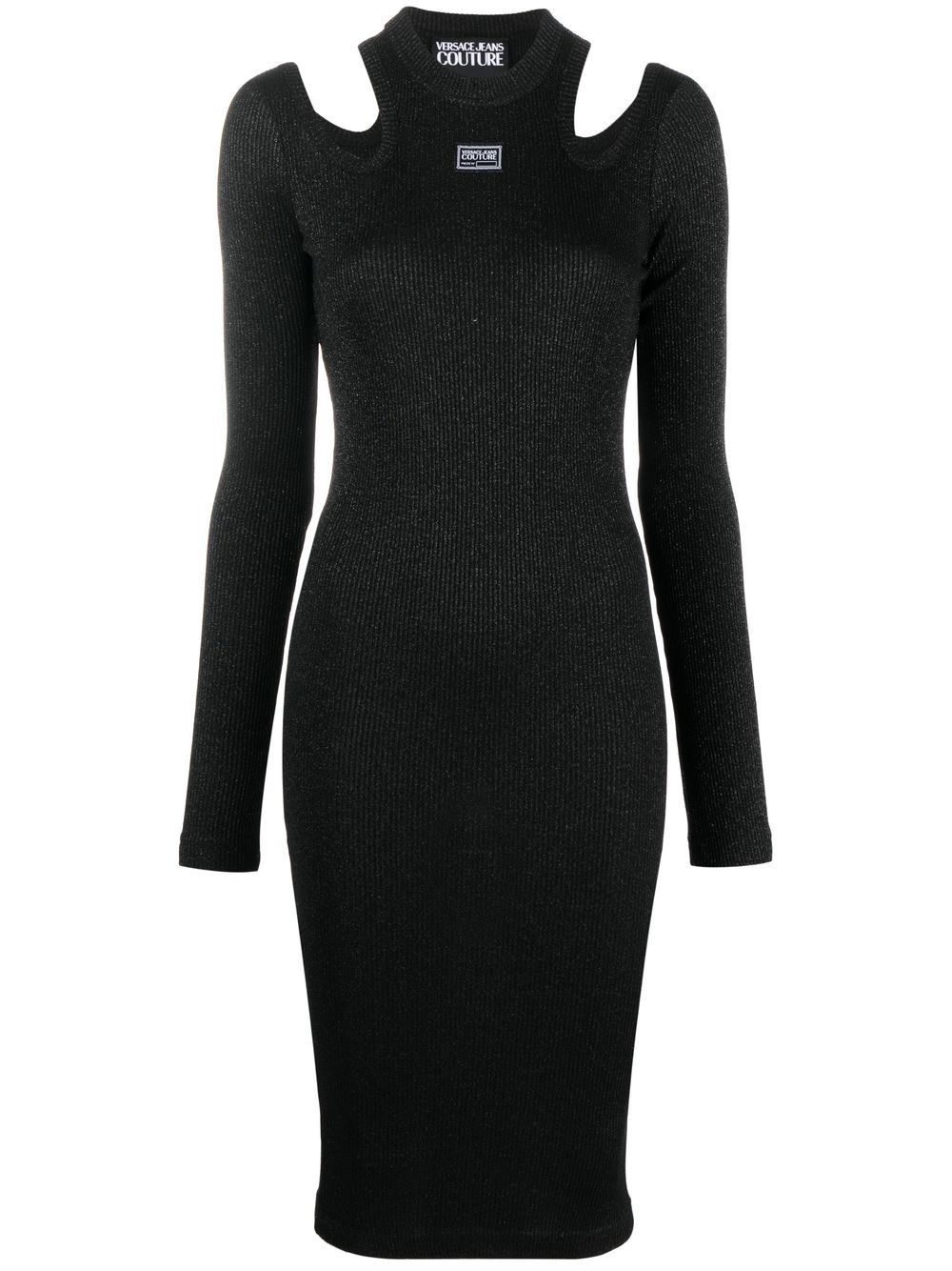 Versace Jeans Couture 范思哲 镂空针织连衣裙 - 黑色
