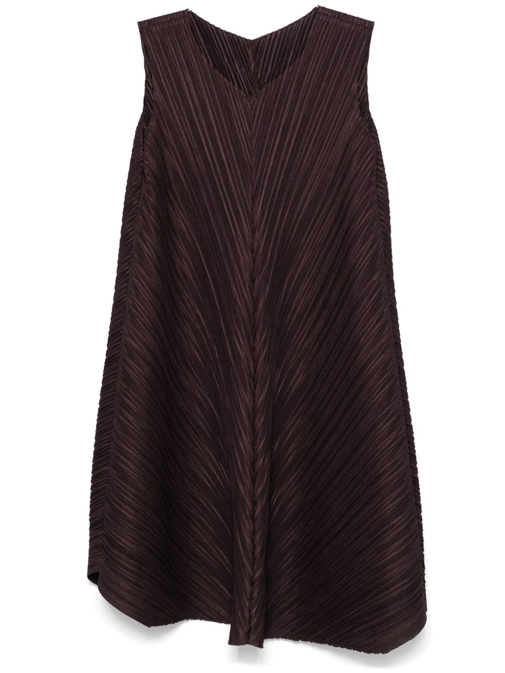 Pleats Please Issey Miyake Mellow Pleats 长款上衣 - 褐色