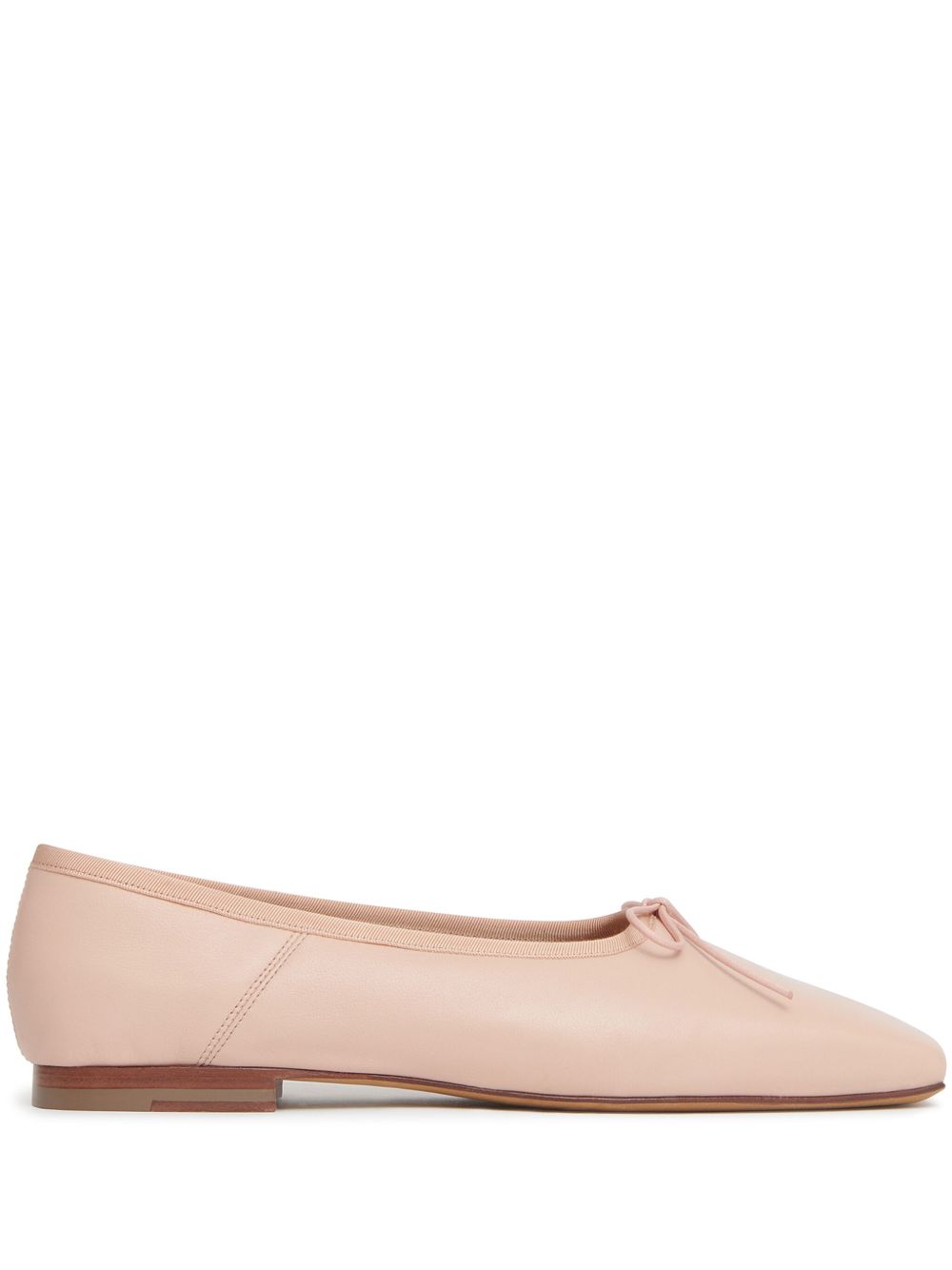 Mansur Gavriel Bianca 方头皮质芭蕾平底鞋 - 粉色