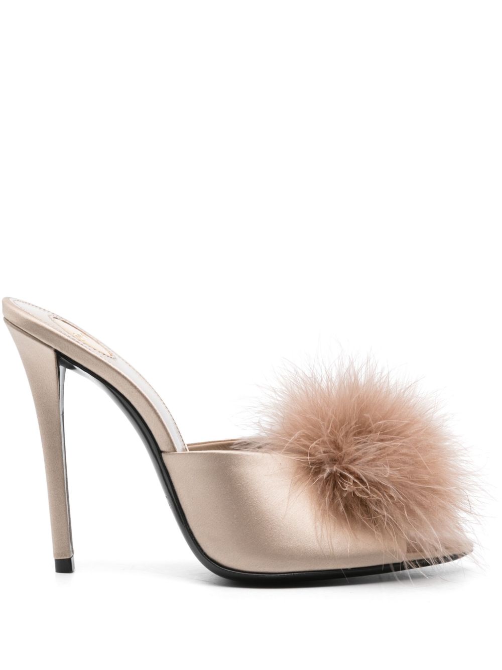 Saint Laurent Gippy 高跟穆勒鞋（11厘米） - 中性色