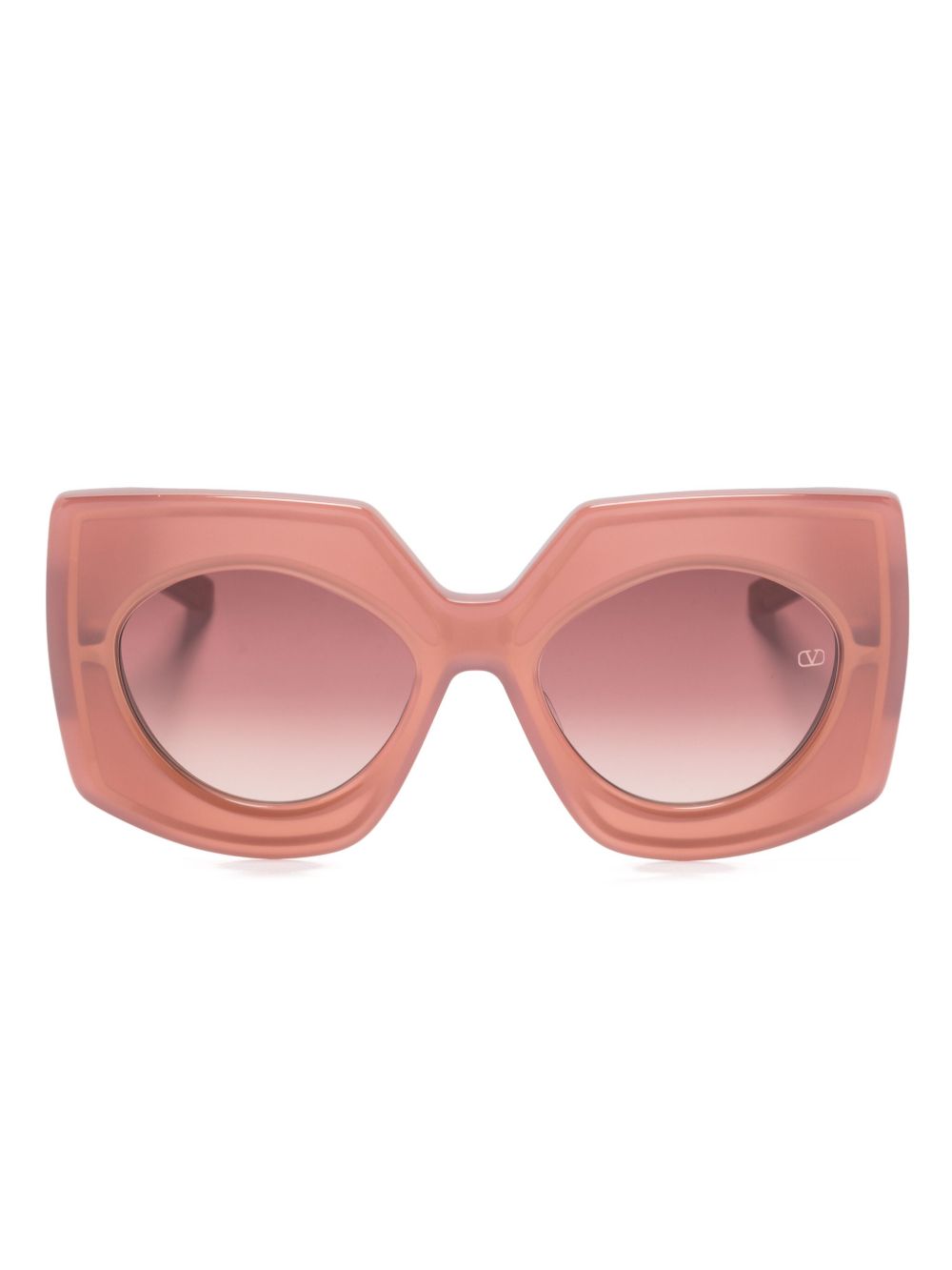 VALENTINO GARAVANI EYEWEAR 超大镜框太阳眼镜 - 粉色