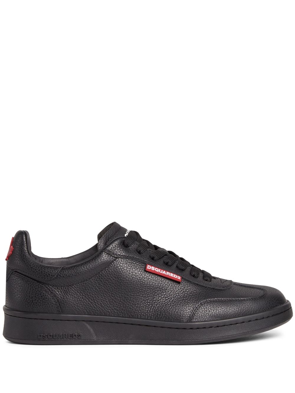 DSQUARED2 低帮皮质运动鞋 - 黑色
